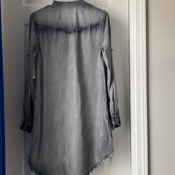 NWT cloth & stone shirt dress w/fringe size small. - Picture 7 of 8